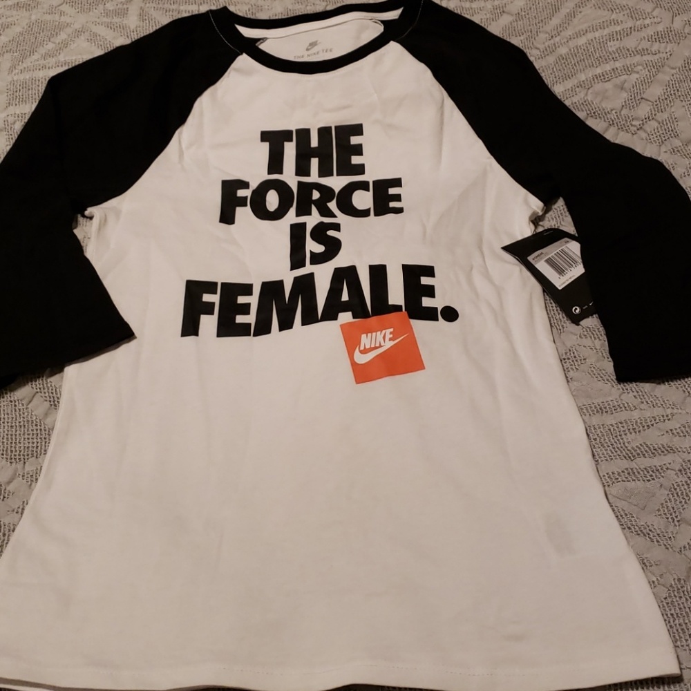 Nike The Force is Female 3/4 Sleeve Ringer TShirt